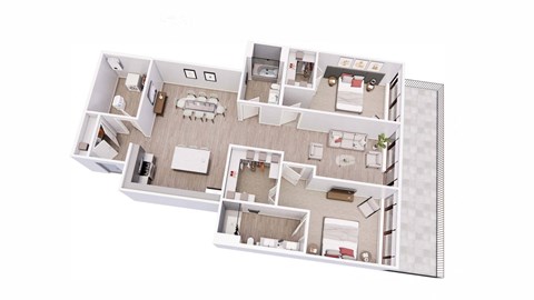 2 bed 2 bath 2H Floor Plan at Tesson Ridge, Saint Louis, MO